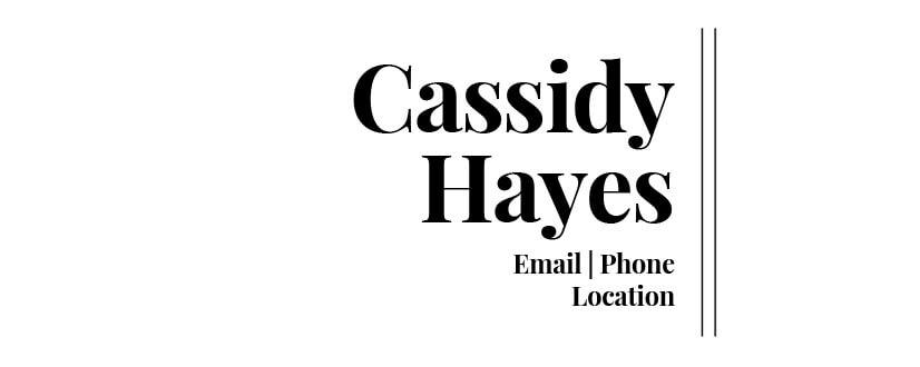 Cassidy Hayes Mini Business Card Template Front