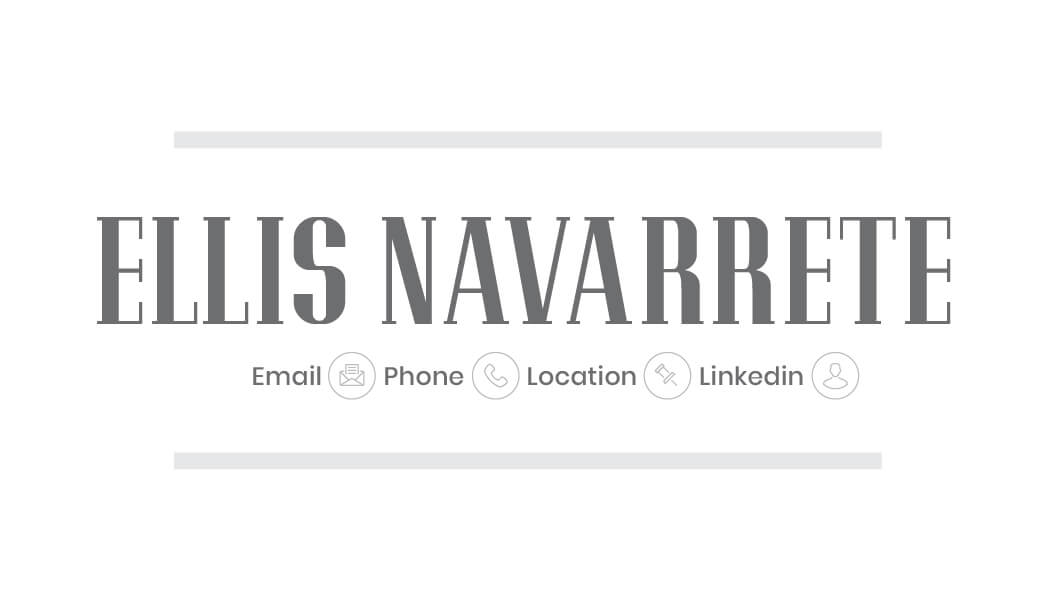 Ellis Navarrete Business Card Template Front