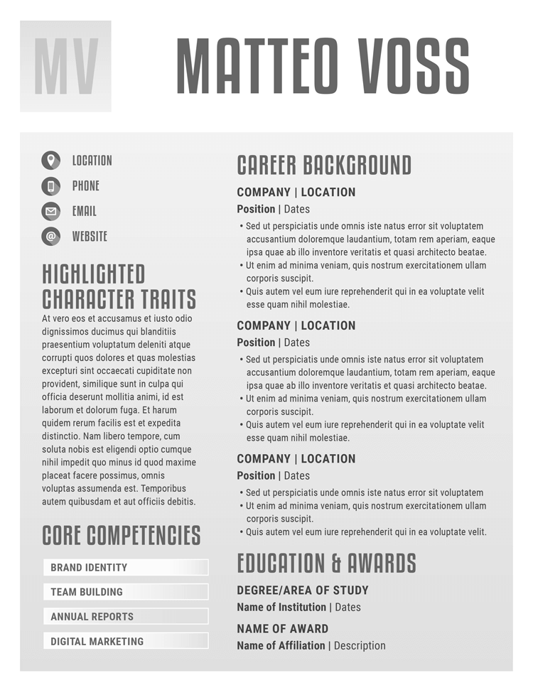 Matteo Voss Resume Template